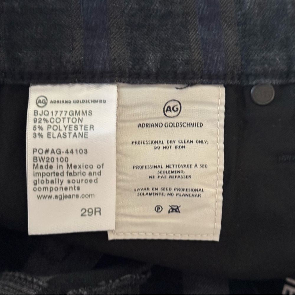 AG Adriano Goldschmied Farrah Skinny Ankle Jeans Black Metallic Stripe Size 29R - Picture 13 of 14